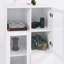 Armoire peinte en panneau de fibres à densité moyenne avec portes et tiroir en verre, espace de rangement ouvert, chambre à coucher, salon