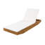 Chaise longue en bois d'acacia avec coussin mince 2 fois-1733378371