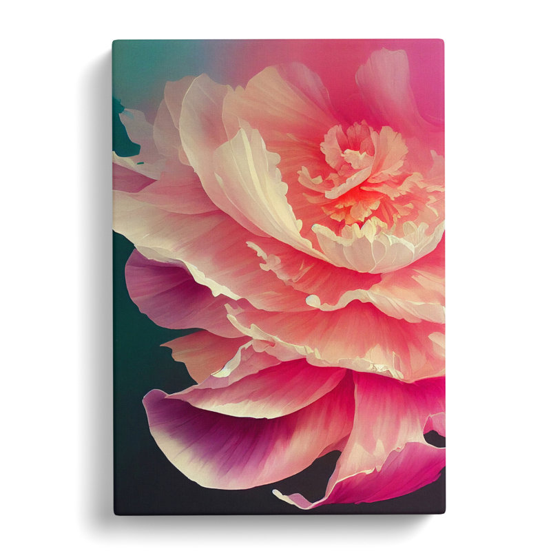 Generre Peony Flower - Wrapped Canvas Print, 50cm H x 35cm W x 3cm D