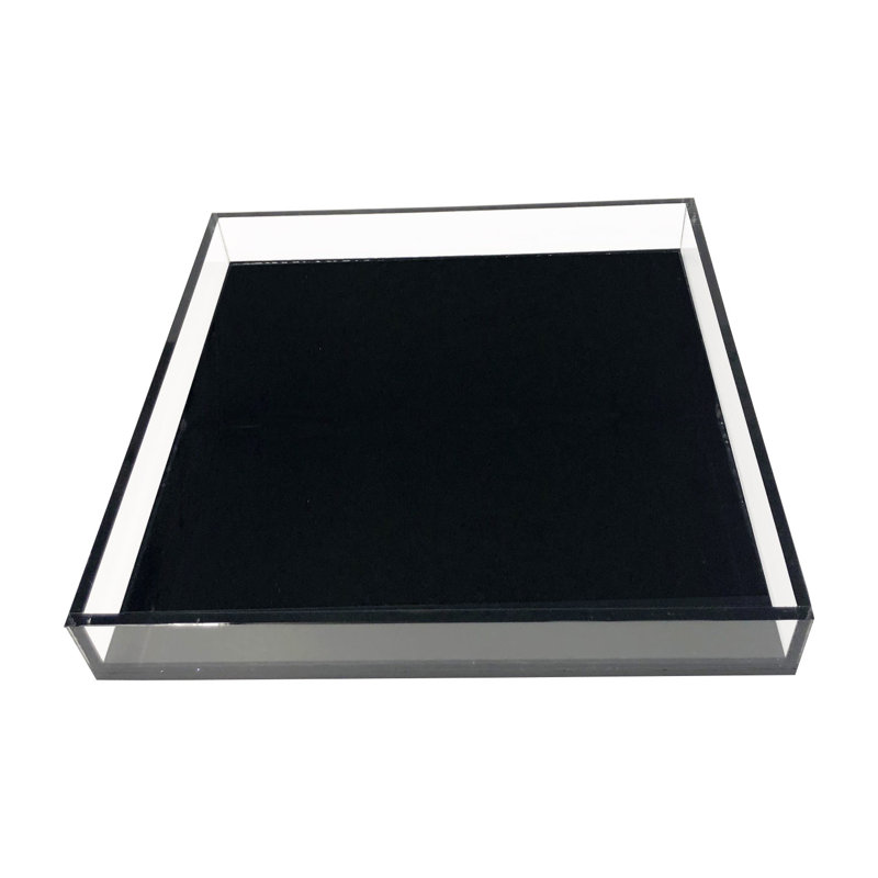 Plateau de service Delaysha, Noir, H 1,25 po x l 9 po x P 9 po