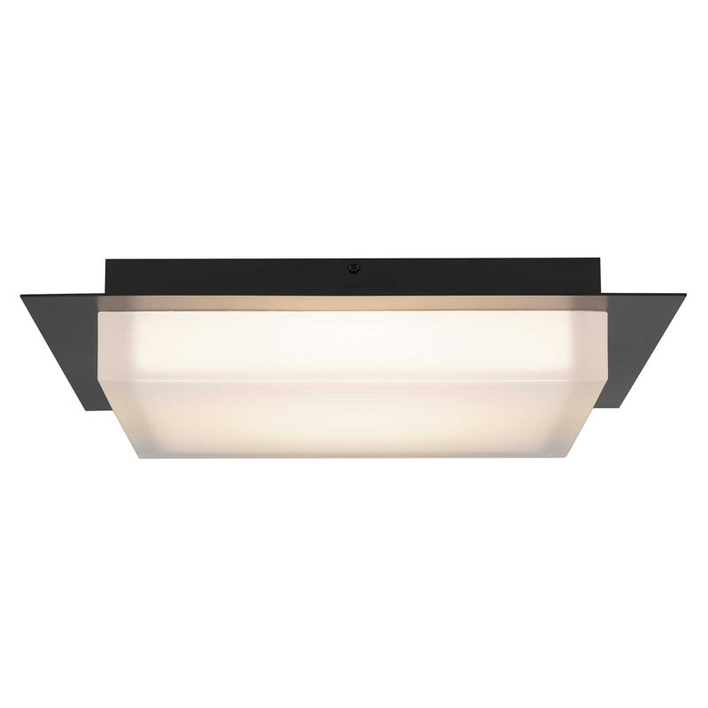 Plafonnier encastré à DEL intégré, Noir, H 2,75 po x l 14 po x P 14 po