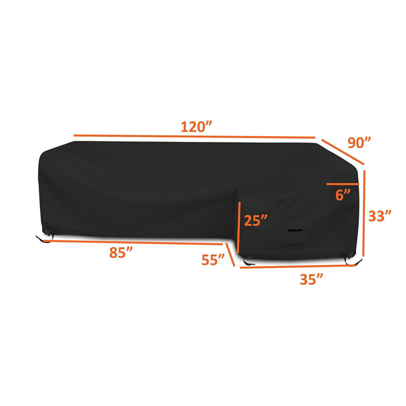 Housse de protection pour canapé d'extérieur Kimbolton, H 33 po x l 90 po x P 35 po, Noir