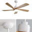 Ventilateur de plafond 52 po avec 5 pales en bois massif et télécommande-97786698