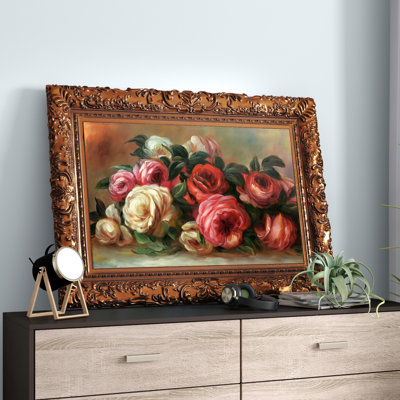«Discarded Roses» par Pierre-Auguste Renoir - Peinture sur toile encadrée