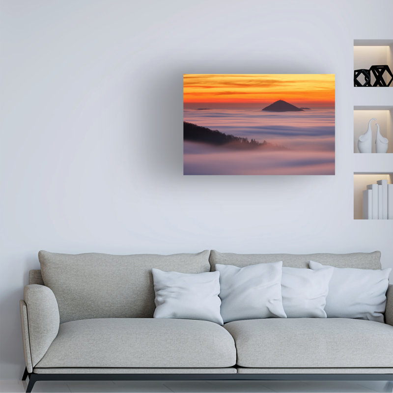 Œuvre sur toile, îles Martin Rak sur les nuages, H 12 po x l 19 po