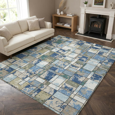Tapis géométrique de qualité supérieure lavable à la machine Mayfield AMF2442