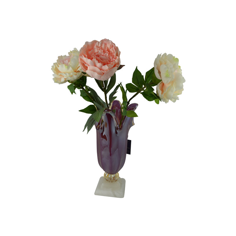 Glass Table Vase Handblown 17" Tall