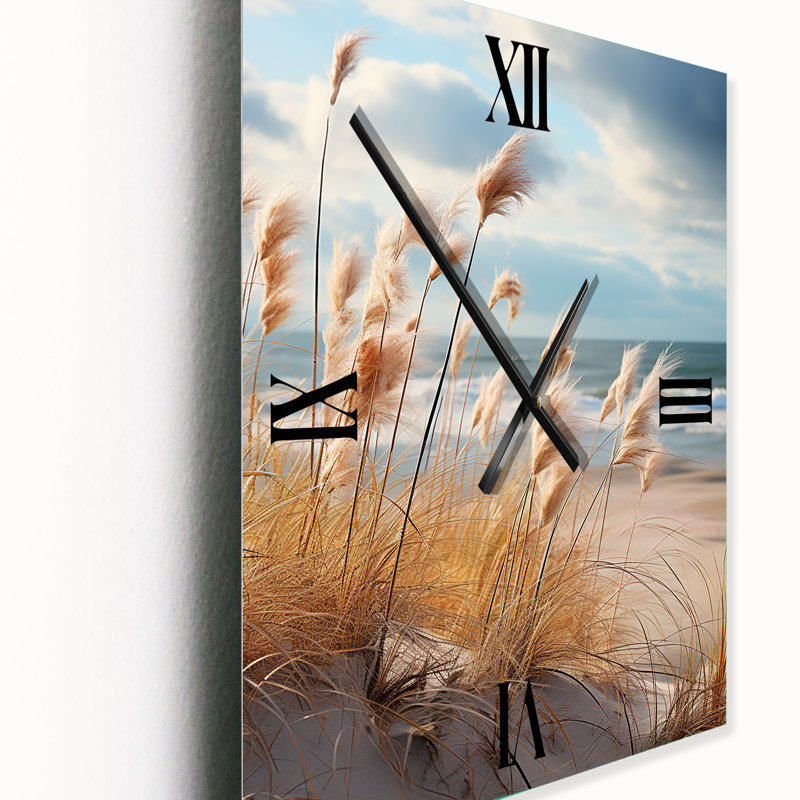 Photo de plage harmonie côtière I - Horloge murale nautique et de plage surdimensionnée, H 40 po x l 30 po x P 1 po