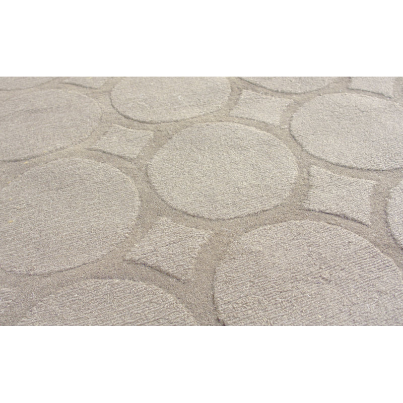 Tapis ivoire à motif de cercles Migdalia, Rectangle 8 pi x 10 pi