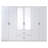 White 6 Door 2 Drawer Mirrored Wardrobe With Chrome Handles