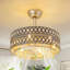 Ventilateur de plafond en cristal 20 "avec lumières et télécommande, réglable en hauteur pour le salon de la chambre à coucher-133683195-135789978