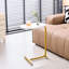 2 tables de bout blanches, table en forme de C pour le salon, petites surfaces latérales étroites, facile à glisser sous le canapé, capacité de charge de 50 lb de 2, lit et chaise idéaux, espaces, grandes collations de table, boissons solides
