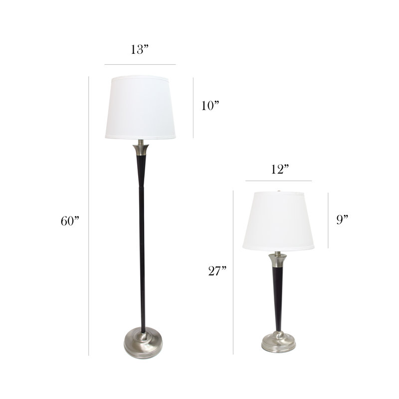 Ensemble de lampes de table et de plancher 3 pièces Borchardt