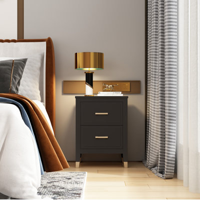 Dibble 45cm W Solid + Manufactured Wood Bedside Table