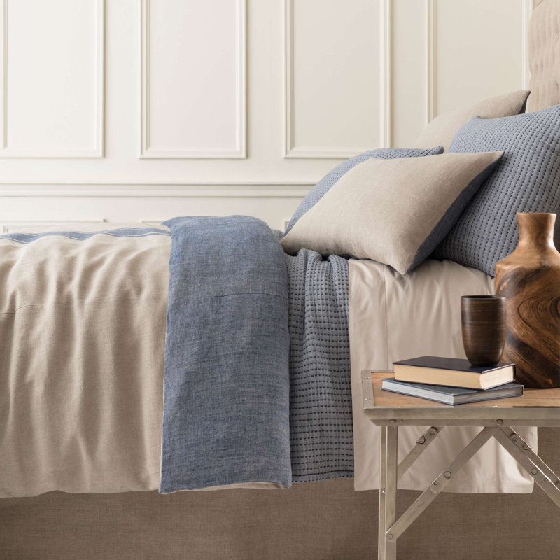 Pick Stitch Matelasse Sham, Standard, Navy