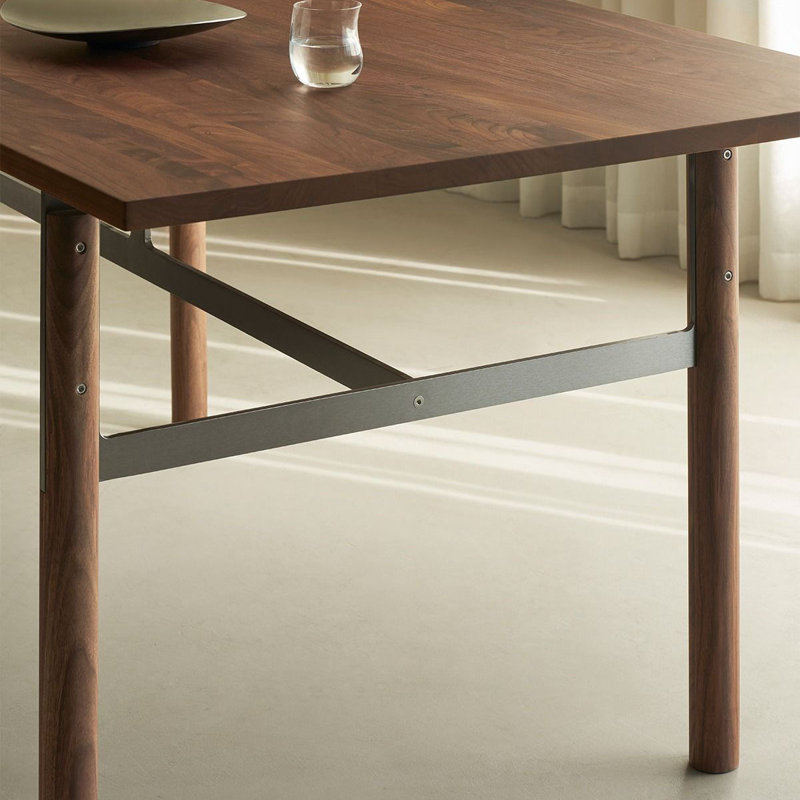Table de salle à manger rétro, H 29,53 po x L 70,87 po x l 35,43 po, Brun