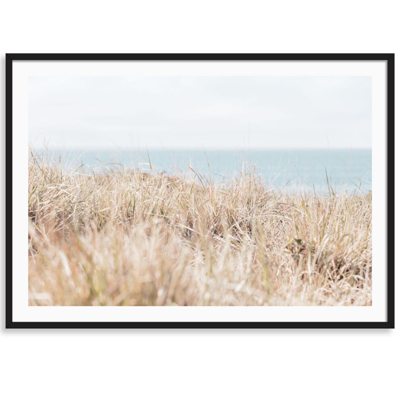 Sea Ranch Wild Grass Print by Carly Tabak, Black Wood, 44" W x 31" H