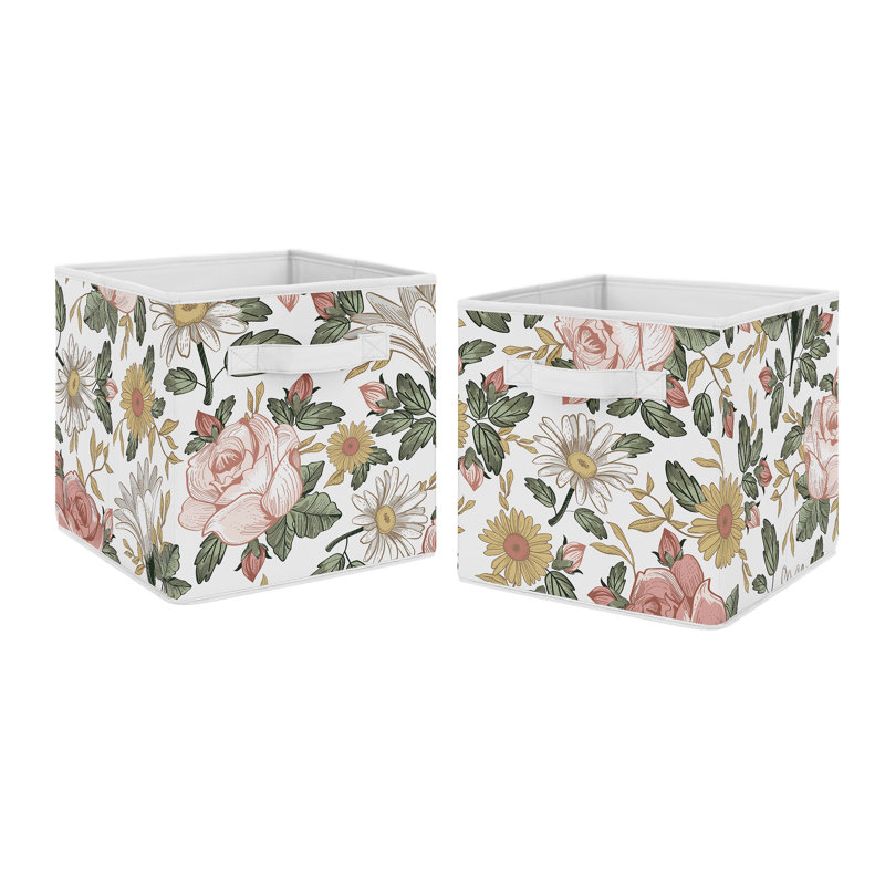Bac à cubes de rangement en tissu Vintage Floral
