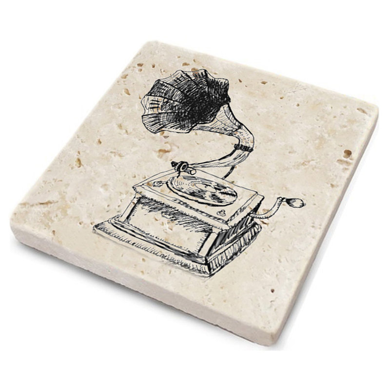 Premium Natural Stone Glass Mat Set (4 Pieces), 3.9 x 3.9 x 0.4 inches | 100% Natural Stone for Durability & Elegance | Perfect for Protecting Surfaces, Ideal for Home & Office Use, Stylish & Functional Design