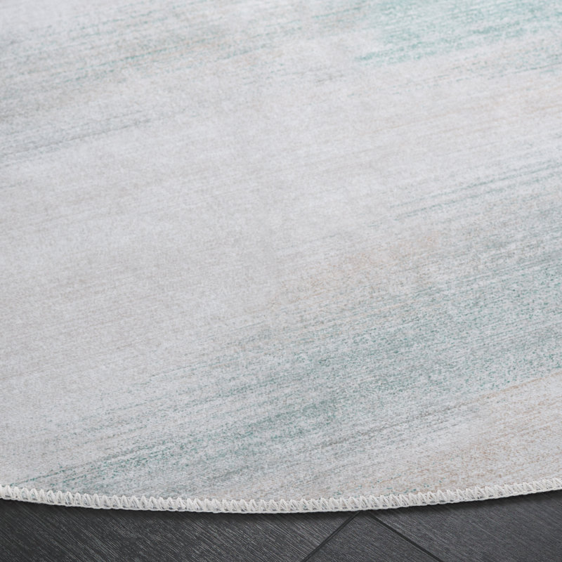 Brashears Performance Machine Washable Abstract Rug, Round 6'