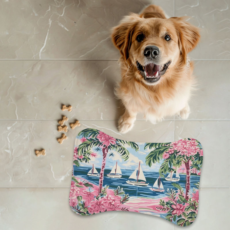 Classy Seaside Views - 1 Piece Bone Shape Feeding Mat