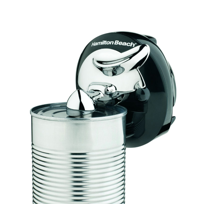 Black Cordless Electric Can Opener with Stainless Steel Blade
