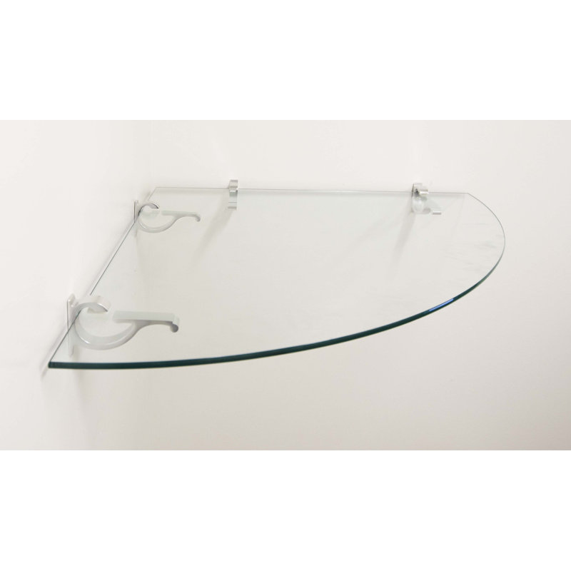 Arriella Glass Corner Shelf, Chrome