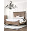 Grand lit en bois massif avec tête de lit en chêne patiné, poteaux et détails remarquables pour la finition de la chambre à coucher, tête de lit au design exceptionnel