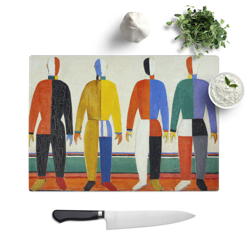 Men by Kazimir Malevich Chopping Board, 0.4cm H x 20cm W x 28.5cm L