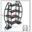 Triple Wide Oval Industrial Etagere Bookcase for Office and Living Room, Maximizing Storage and Style