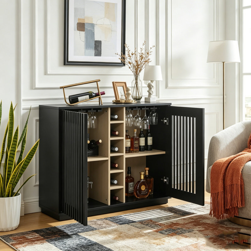 Armoire à boissons évidée Modern, Black