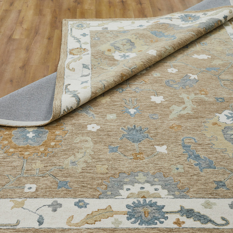 Sundara Botanique Warm Stone Multi Wool Hand-Tufted Area Rug, Beige, Rectangle 3'6" x 5'6"
