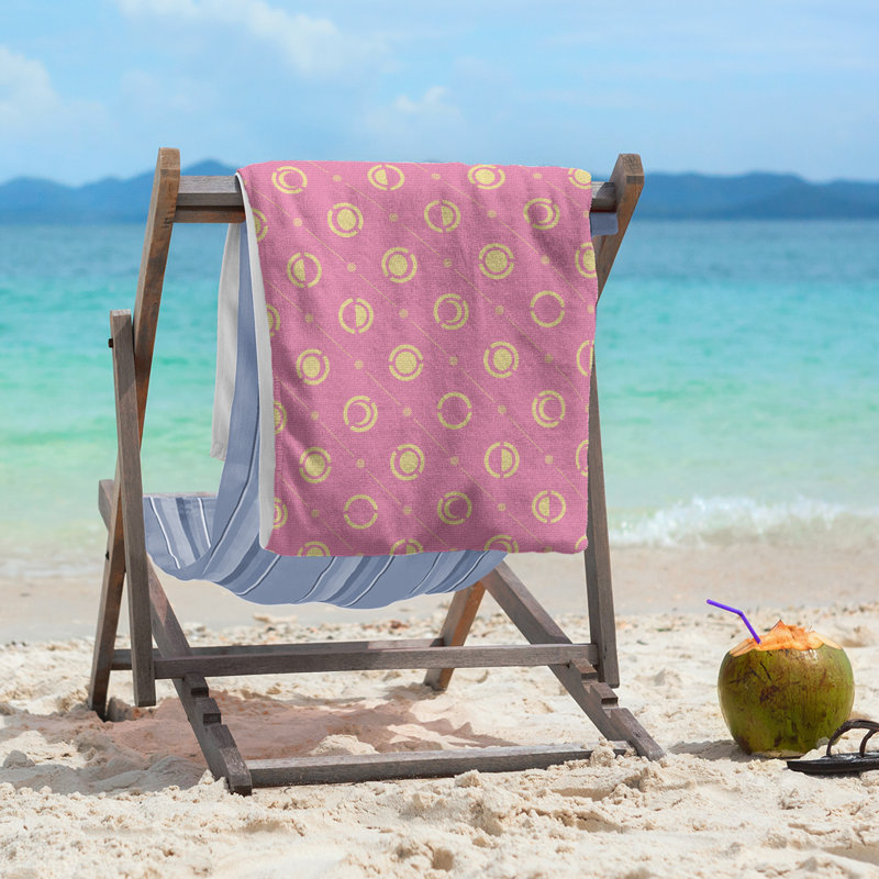 Skeffingt Beach Towel, Dark Pink/Yellow