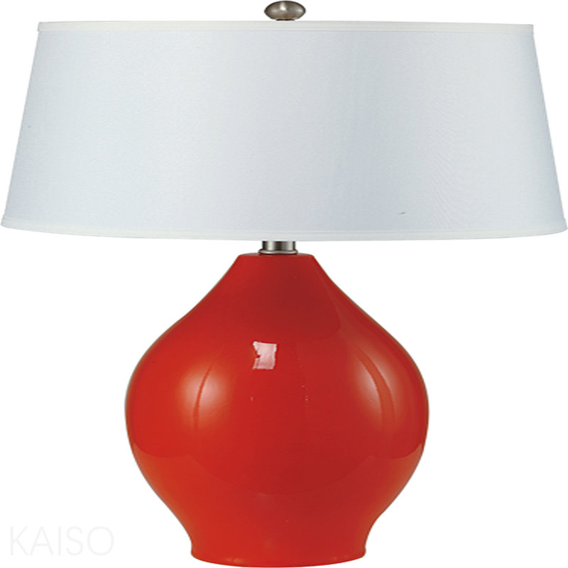 28"H Red Lemon Shape Ceramic Table Lamp