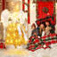 5.2 Ft Lighted Angel Artificial Christmas Tree With Warm White Led Lights