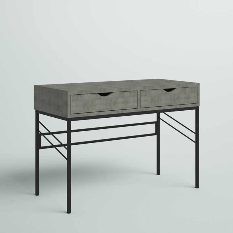 Caudillo Metal Base Writing Desk, Gray