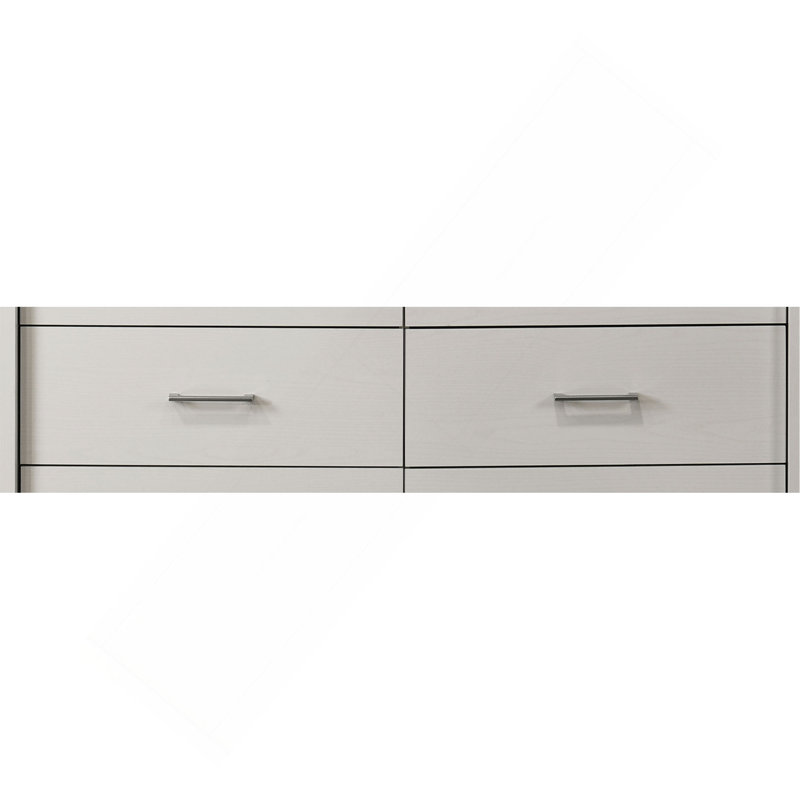 Commode 6 tiroirs avec poignées, Blanc