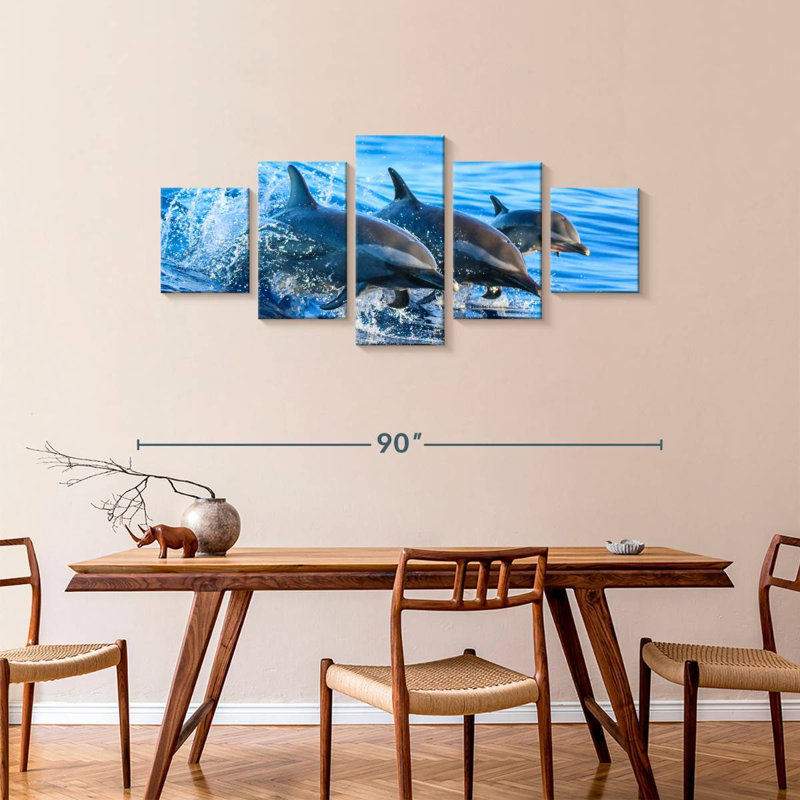 Surfing Dolphins, 36" H x 80" W