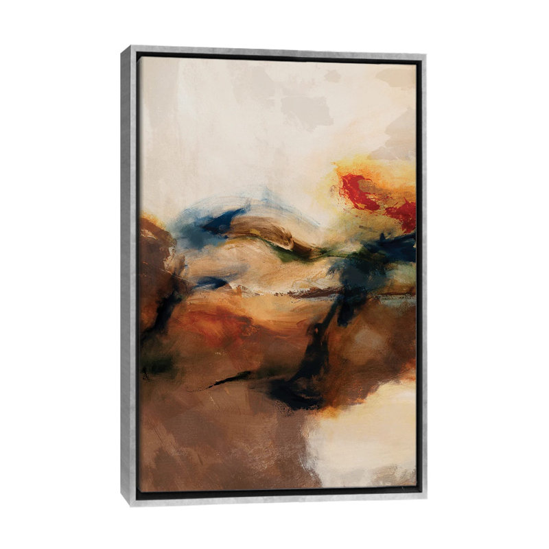 «Merge II», reproduction d'art sur toile encadrée, H 26 po x l 18 po, Toile à cadre flottant sans passe-partout, Argent