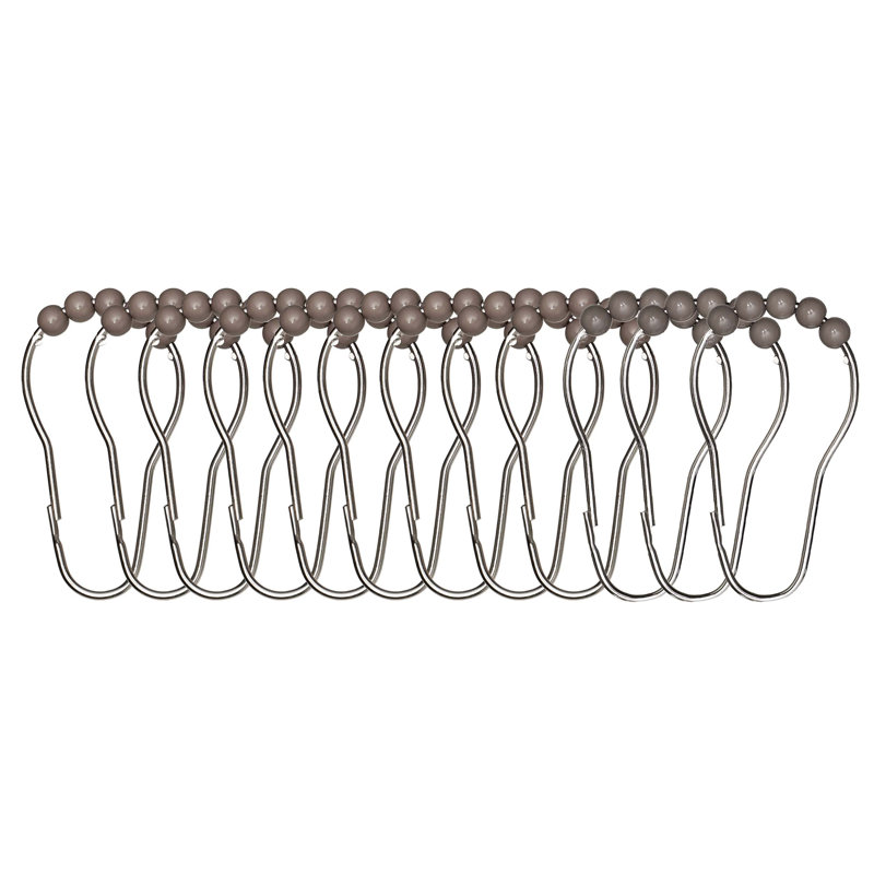 Stainless Steel Rust Resistant Shower Curtain Hook, Gray