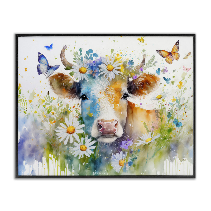 Vache de chalet moderne Stupell Industries, giclée sur toile par Alina Georgescu, H 16 po x l 20 po