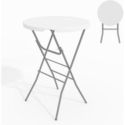 32" Folding Cocktail Table, with Metal Frame & Locking Legs