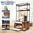 Multi-Functional Wood Cat Litter Box Enclosure, 4-Tier Shelf & Scratch Post, Vintage Brown