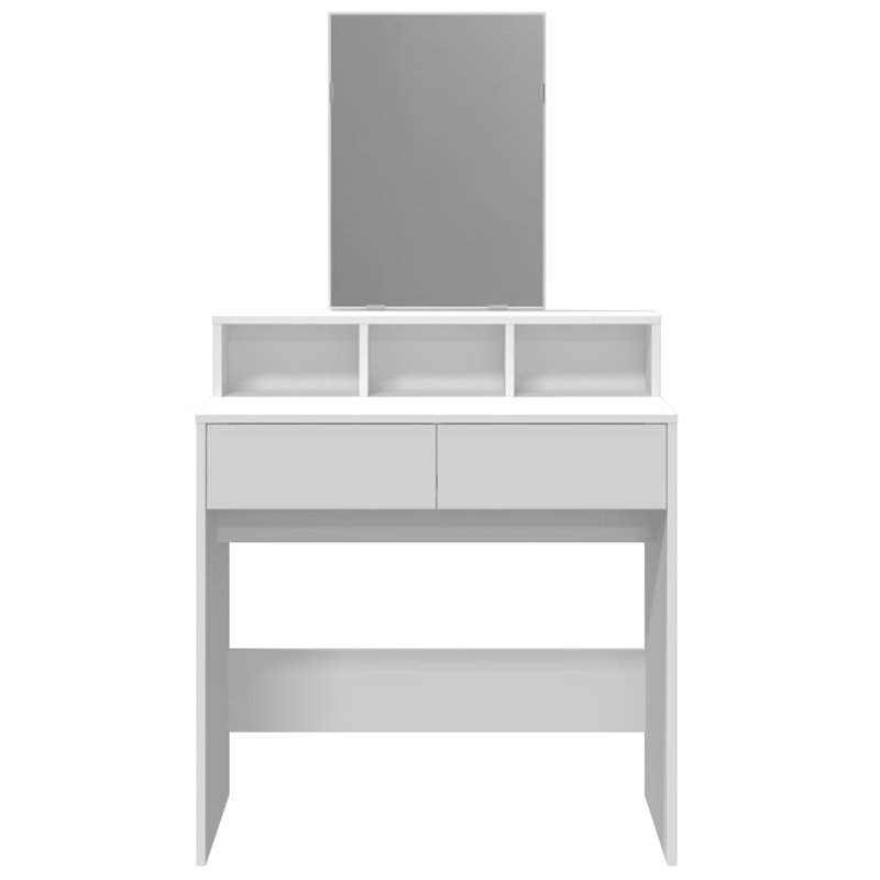 Dressing Table with Mirror, White