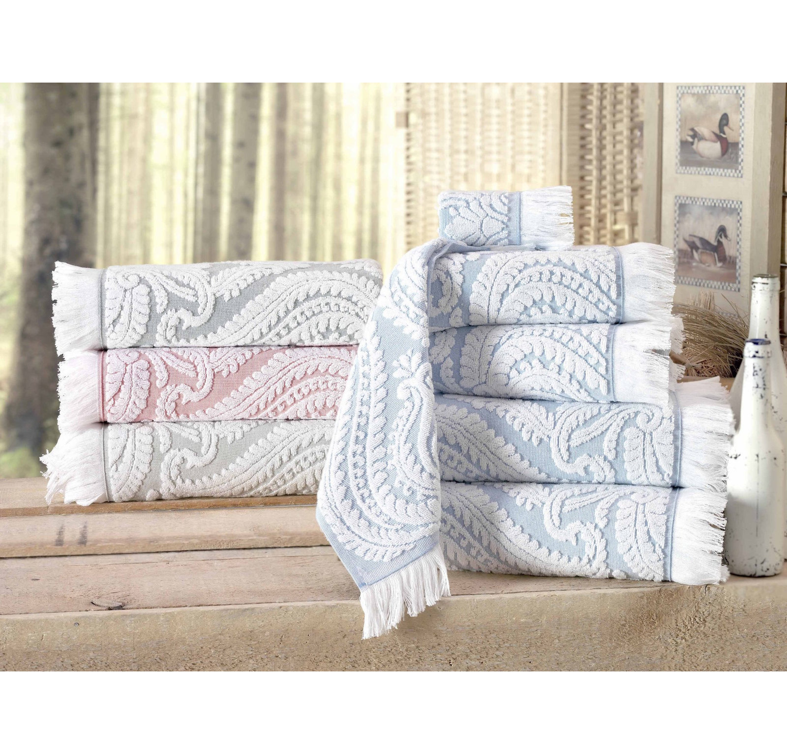 Devon Turkish Cotton Midweight Jacquard Mulit-Size Set, Pink