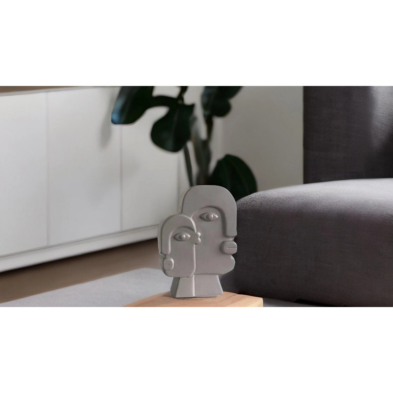 Cristion Ceramic Table Vase, Light Grey, 8cm H x 8cm W x 20cm D