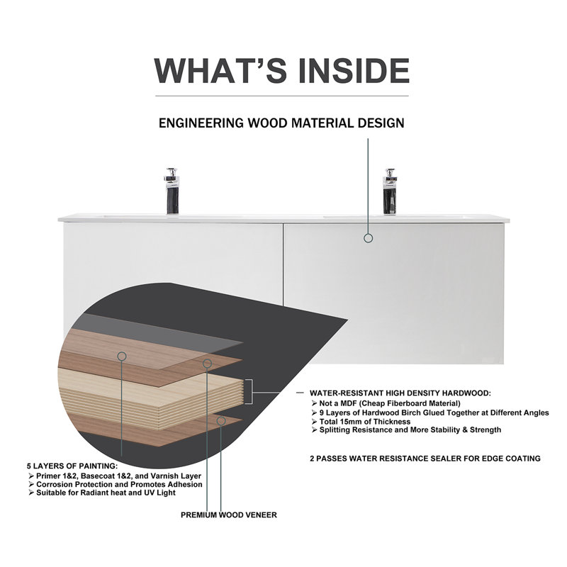 Ronda 30'' W Single Wall-Mounted Vanity, Smoke Gray/Dark Brown