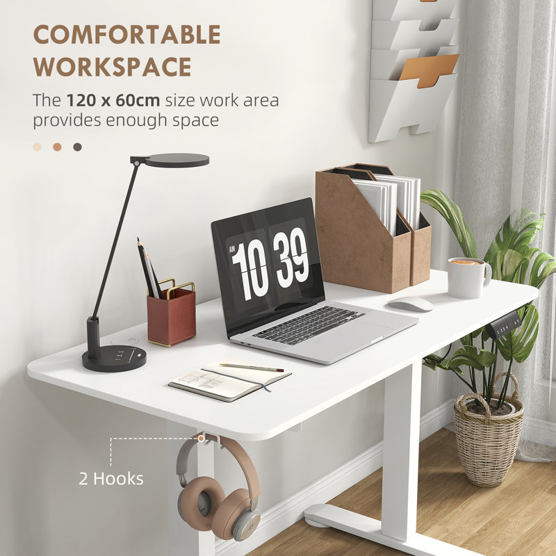 Exeter 120cm W Height Adjustable Rectangle Standing Desk