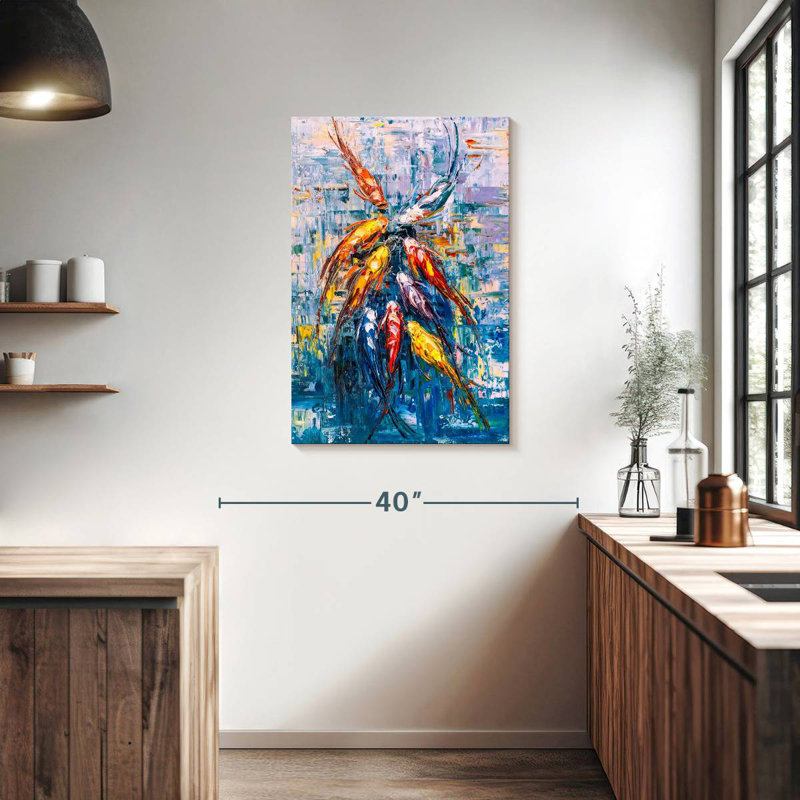 Brampt Abstract Koi Fish, 36" H x 24" W