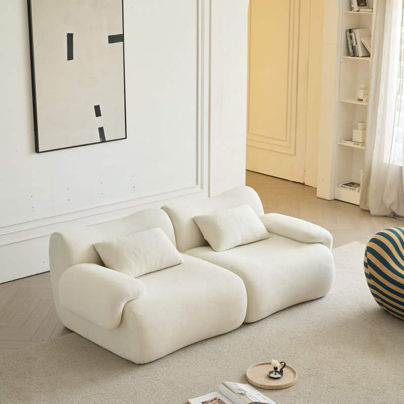 Canapé moderne à compression avec siège profond, H 26,7 po x l 78 po x P 39,4 po, 2, Beige